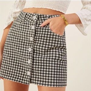 Reformation Bianca Gingham Mini Skirt